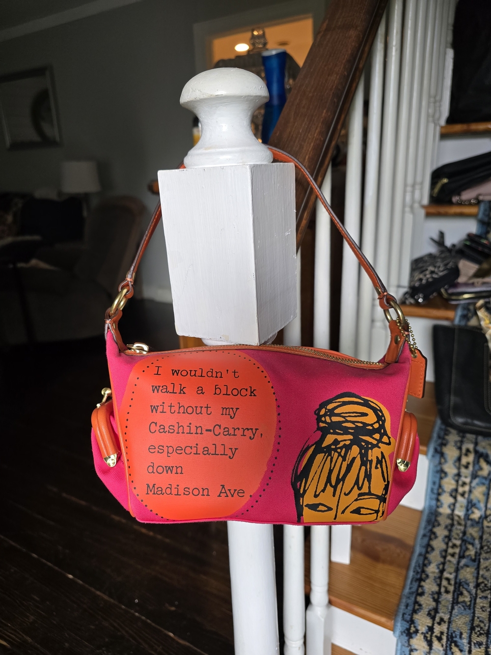 Coach Bonnie Cashin Bright Pink and Orange Statement Shoulder Bag